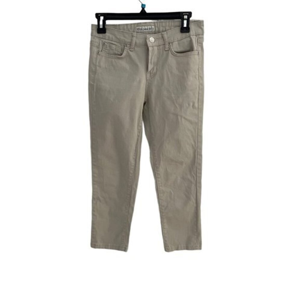 Cielo Jeans USA Womens Khaki Cropped Pants Tan Size 5 Mid Rise Straight‎ Leg